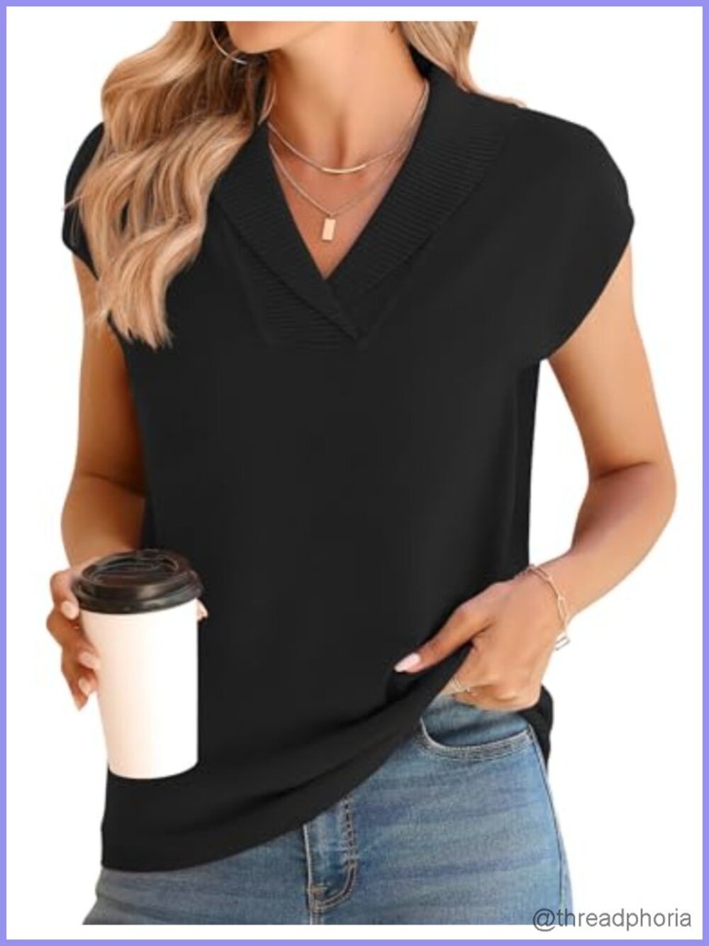 Women's V-Neck Knitted Pullover Sweater Vest Short Cap Sleeve 80% Viscose 20%